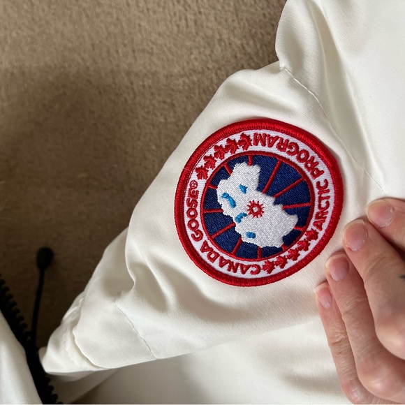 Canada Goose White Puffer Jacket with Fur Hood - Picture 10 of 16